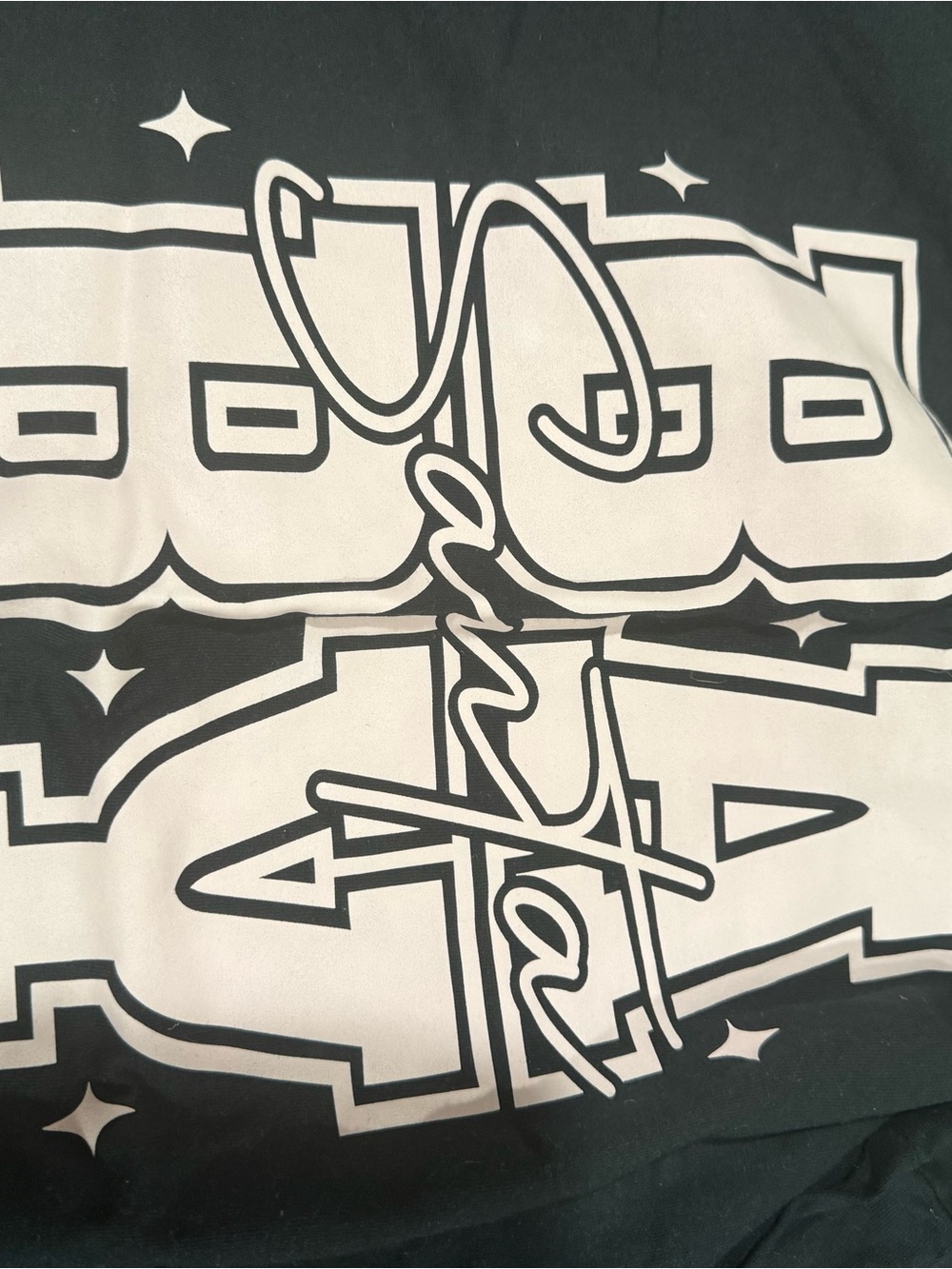 Gildan Black and White Short Sleeve Tee with Bold Graphic
